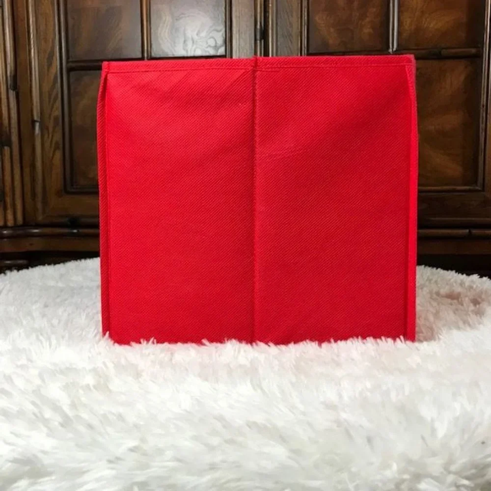 Set of 2 Red Canvas Collapsible Storage Bins